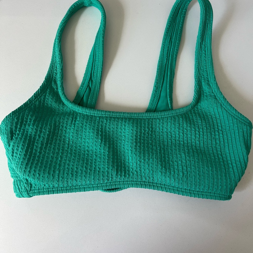 Target- Green Ribbed Bikini Top